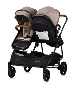 Chipolino Duo Smart kombinovana kolica za blizance 2 u 1 sa auto sedištem Tiramisu