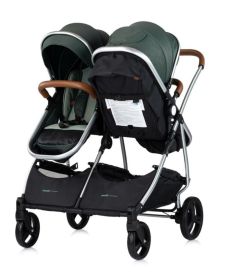 Chipolino Duo Smart kombinovana kolica za blizance 2 u 1 sa auto sedištem Basil