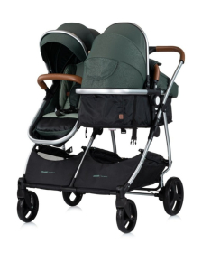 Chipolino Duo Smart kombinovana kolica za blizance 2 u 1 sa auto sedištem Basil