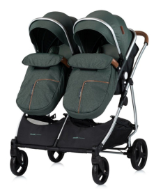 Chipolino Duo Smart kombinovana kolica za blizance 2 u 1 sa auto sedištem Basil