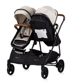 Chipolino Duo Smart kombinovana kolica za blizance 2 u 1 sa auto sedištem Biscotta