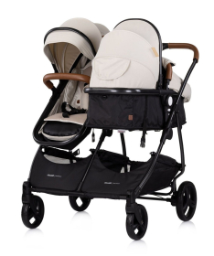Chipolino Duo Smart kombinovana kolica za blizance 2 u 1 sa auto sedištem Biscotta