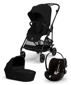 Cybex Melio Carbon kolica 3 u 1 sa auto sedištem Cloud G I-size - Magic Black&Moon Black New