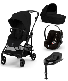 Cybex Melio Carbon kolica 4 u 1 sa Cloud G auto sedištem, nosiljkom i G i-Size bazom - Magic Black&Moon Black New