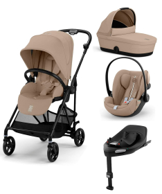 Cybex Melio Carbon kolica 4 u 1 sa Cloud G auto sedištem, nosiljkom i G i-Size bazom - Almond Beige