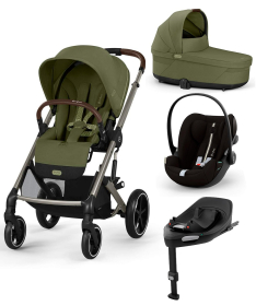 Cybex Balios S Lux kolica 4 u 1 sa Cloud G auto sedištem, nosiljkom i G Isofix Bazom - Moss Green&Moon Black