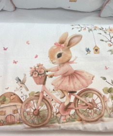 Deksi komplet posteljina za krevetac za bebe Zeka Roze