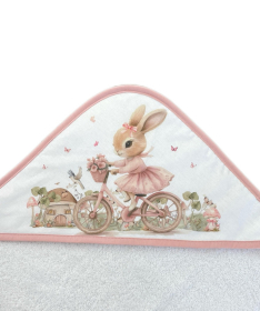 Deksi peškir za bebe sa kapuljačom 75x75cm Zeka Roze