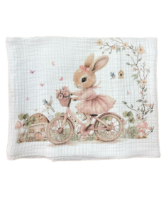 Deksi muslin prekrivač četvoroslojni 120x120 cm Zeka Roze