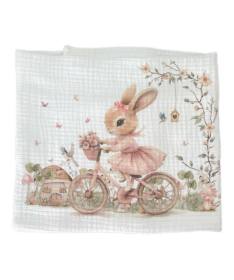 Deksi muslin prekrivač četvoroslojni 120x120 cm Zeka Roze