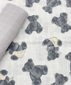 Deksi muslin tetra pelena za bebe Mede Siva 80x80 cm - 2 komada
