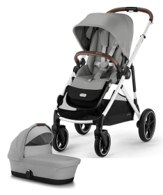 Cybex Gazelle S kolica za bebe srebrni ram 2 u 1 sa nosiljkom - Stone Grey&Lava Grey
