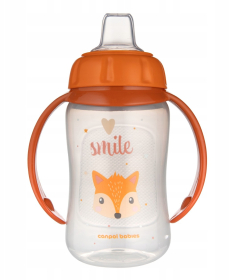 Canpol Babies flašica/šolja sa kljunom i ručkama 320ml Happy Animals 56/512 Orange