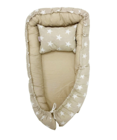 Bebekevi gnezdo za bebe sa jastukom 74x40 cm Beige