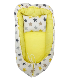 Bebekevi gnezdo za bebe sa jastukom 74x40 cm Yellow
