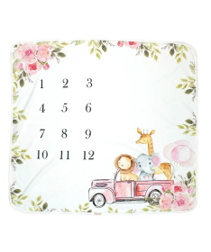 Bebekevi podloga za slikanje bebe 90x87cm Fun Safari roze