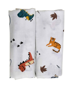 Textil Višenamenska muslin pelena za bebe 2 komada Dino-Animals