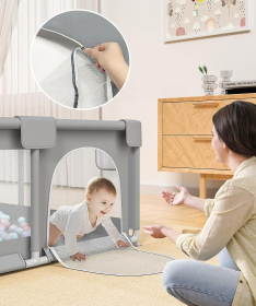 JOY ogradica za bebe 127x127 cm Print Siva