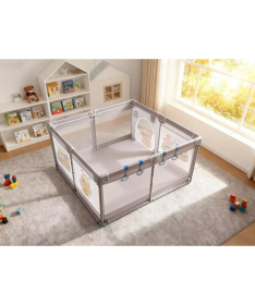 JOY ogradica za bebe 127x127 cm Print Siva