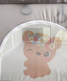 JOY ogradica za bebe 127x127 cm Print Siva