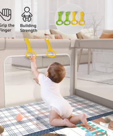 JOY ogradica za bebe 127x127 cm Print Bež