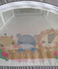 JOY ogradica za bebe 150x180 cm Print Siva