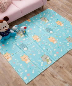 PLAYTIME sklopiva podloga za bebe Ježići&Mačići 120x120x1 cm