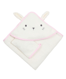 Bebekevi peškir sa kapuljačom i rukavicom 75x75cm Zeka Bela