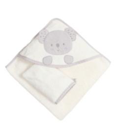 Bebekevi peškir sa kapuljačom i rukavicom 75x75cm Koala Bela