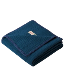 Bebekevi četvoroslojni prekrivač od muslina 100x100cm indigo