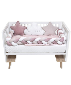 Textil Bambino LUX komplet posteljina za krevetac za bebe Puder Roze - 120x60 cm