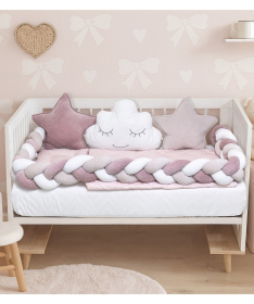 Textil Bambino LUX komplet posteljina za krevetac za bebe Puder Roze - 120x60 cm