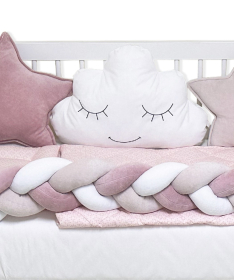 Textil Bambino LUX komplet posteljina za krevetac za bebe Puder Roze - 120x60 cm