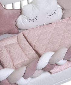 Textil Bambino LUX komplet posteljina za krevetac za bebe Puder Roze - 120x60 cm
