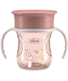 Chicco no spill čaša za decu 12m+ Perfect 360 stepeni Roze