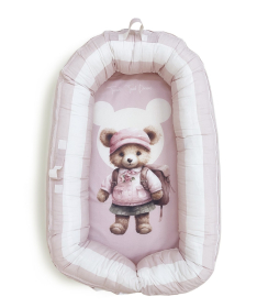 Textil multifunkcionalno gnezdo za bebe Teddy roze