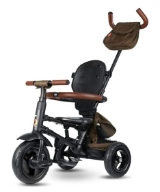 QPlay Rito Deluxe tricikl za decu sa gumenim točkovima do 25 kg Brown