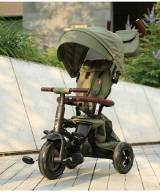 QPlay Rito Deluxe tricikl za decu sa gumenim točkovima do 25 kg Brown