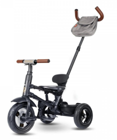 QPlay Rito Deluxe tricikl za decu sa gumenim točkovima do 25 kg Grey