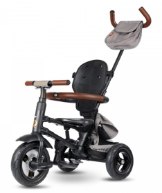 QPlay Rito Deluxe tricikl za decu sa gumenim točkovima do 25 kg Grey
