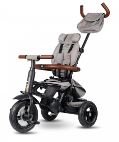 QPlay Rito Deluxe tricikl za decu sa gumenim točkovima do 25 kg Grey