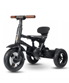 QPlay Rito Deluxe tricikl za decu sa gumenim točkovima do 25 kg Grey