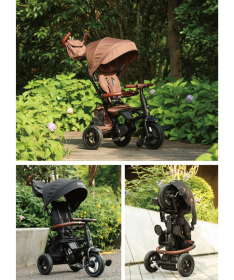 QPlay Rito Deluxe tricikl za decu sa gumenim točkovima do 25 kg Grey