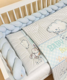 Textil komplet posteljina za krevetac za bebe Plavi Zeka - 120x60 cm