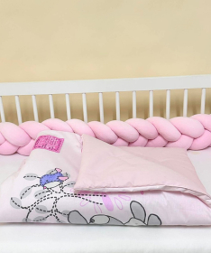 Textil komplet posteljina za krevetac za bebe Rozi Zeka - 120x60cm