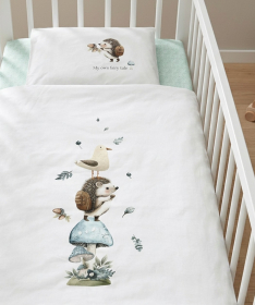 Textil posteljina (navlake) za krevetac za bebe Jež 3u1