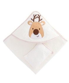 Bebekevi peškir sa kapuljačom i rukavicom 75x75cm beli Jelen BEVI1522