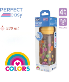 Chicco plastična flašica za devojčice 4m+ Perfect Easy 330ml brzi protok