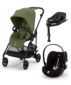 Cybex Melio Carbon kolica 3 u 1 sa Cloud G auto sedištem i G isofix bazom - Moss Green&Moon Black