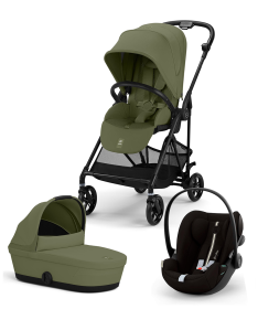 Cybex Melio Carbon kolica 3 u 1 sa auto sedištem Cloud G I-size - Moss Green&Moon Black